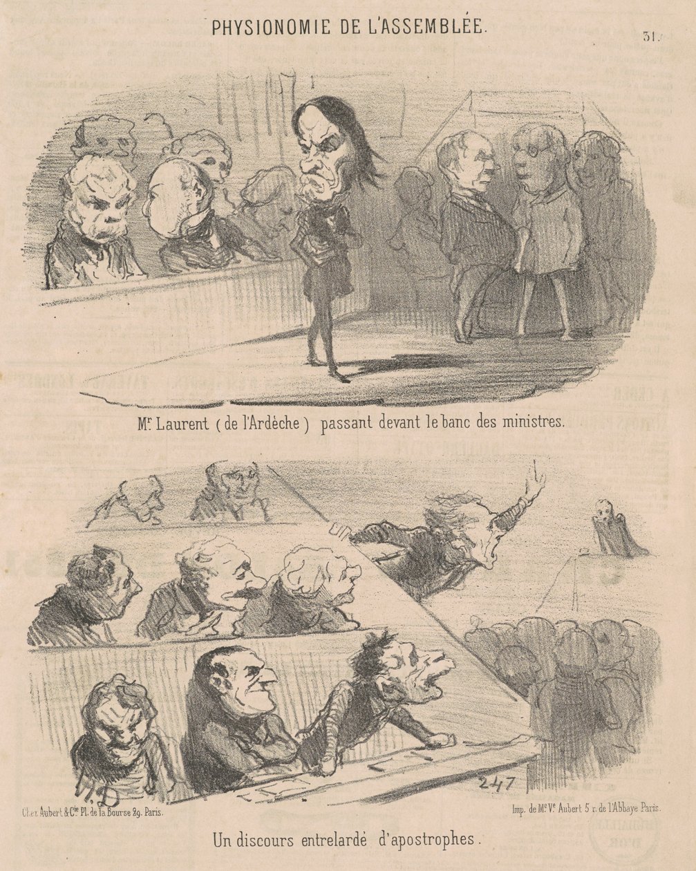 M. Laurent (aus der Ardèche) geht vorbei von Honoré Daumier