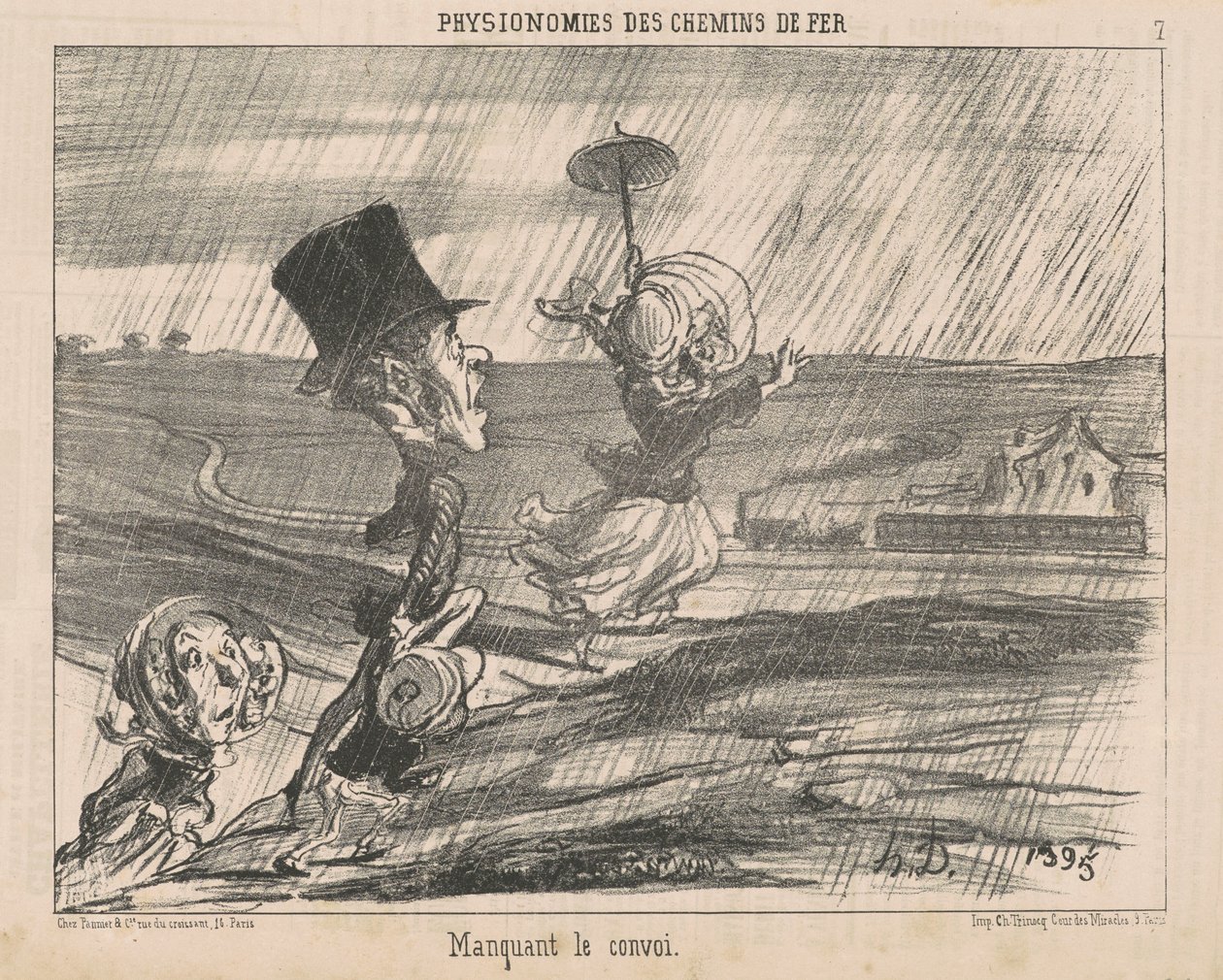 Den Zug verpassen von Honoré Daumier