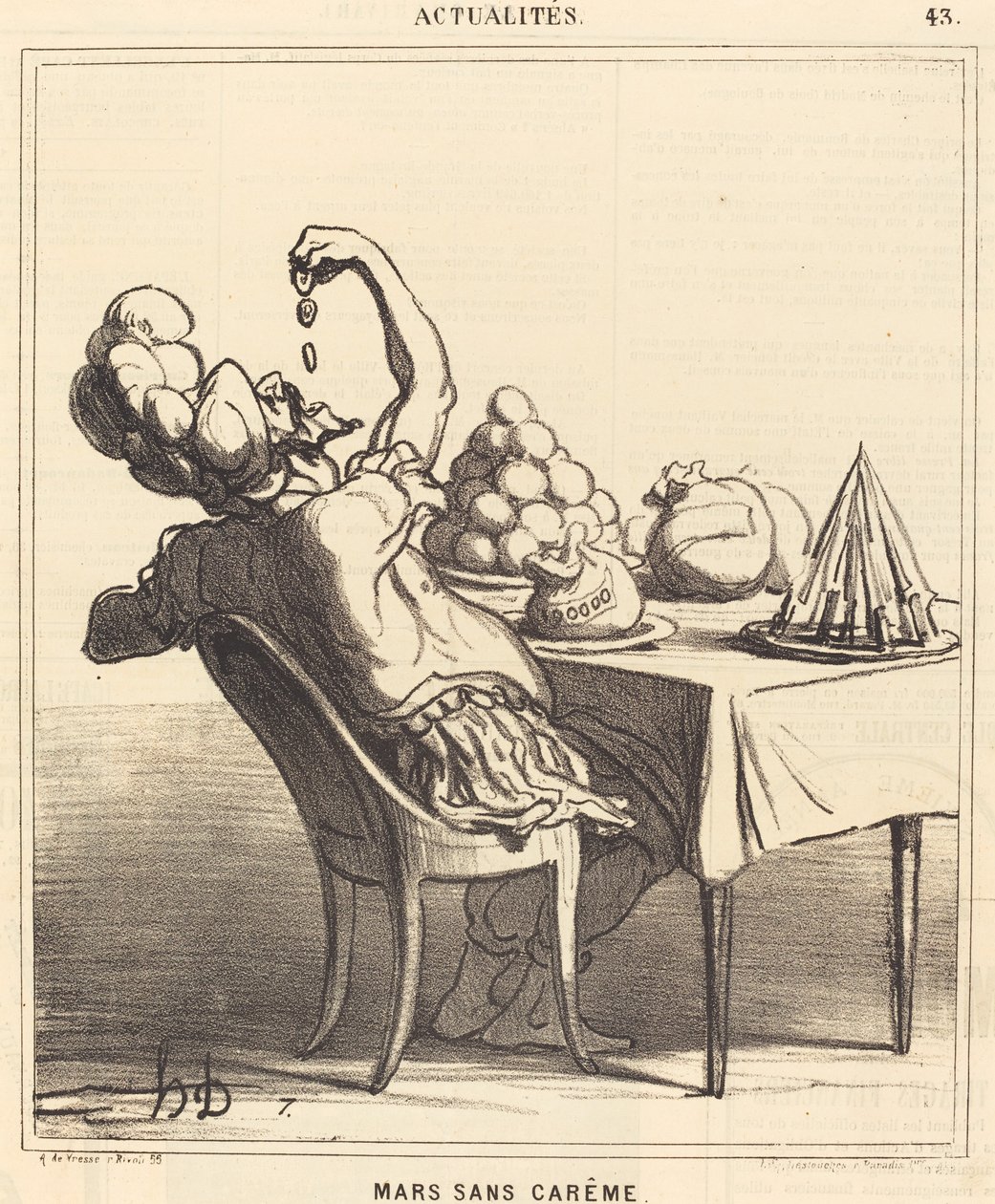 Mars sans carême von Honoré Daumier