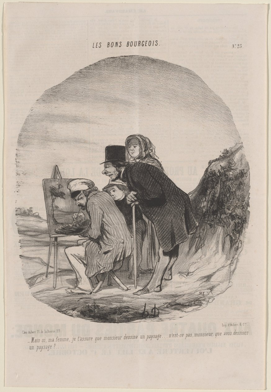 Monsieur zeichnet eine Landschaft von Honoré Daumier