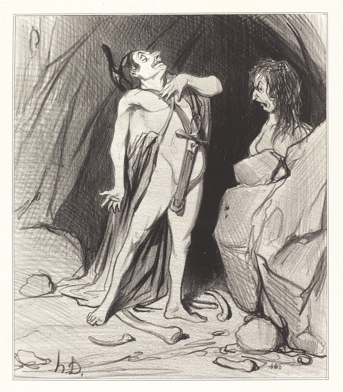Ödipus beim Sphinx von Honoré Daumier