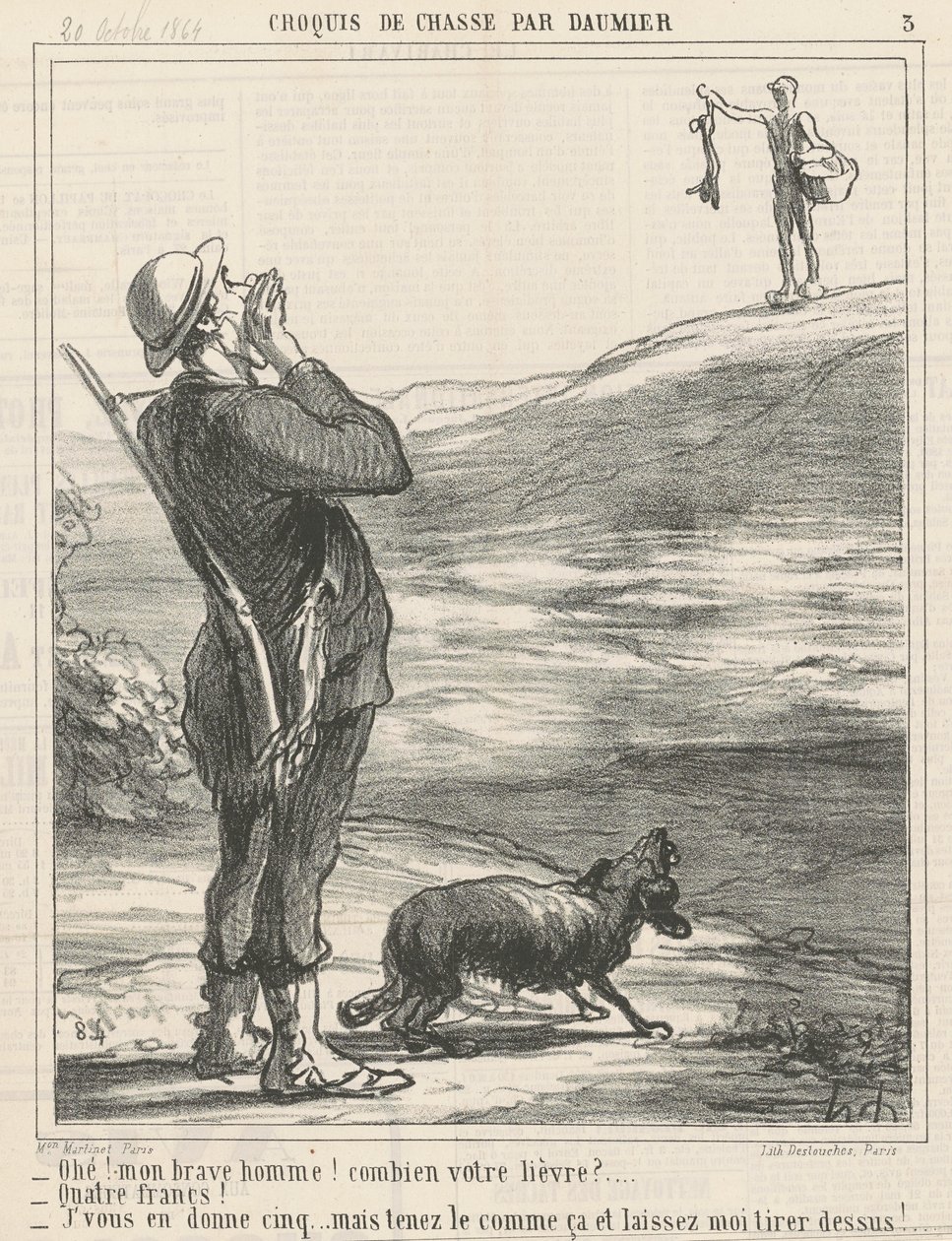 Ohé! ... Wie viel kostet Ihr Hase? ... von Honoré Daumier