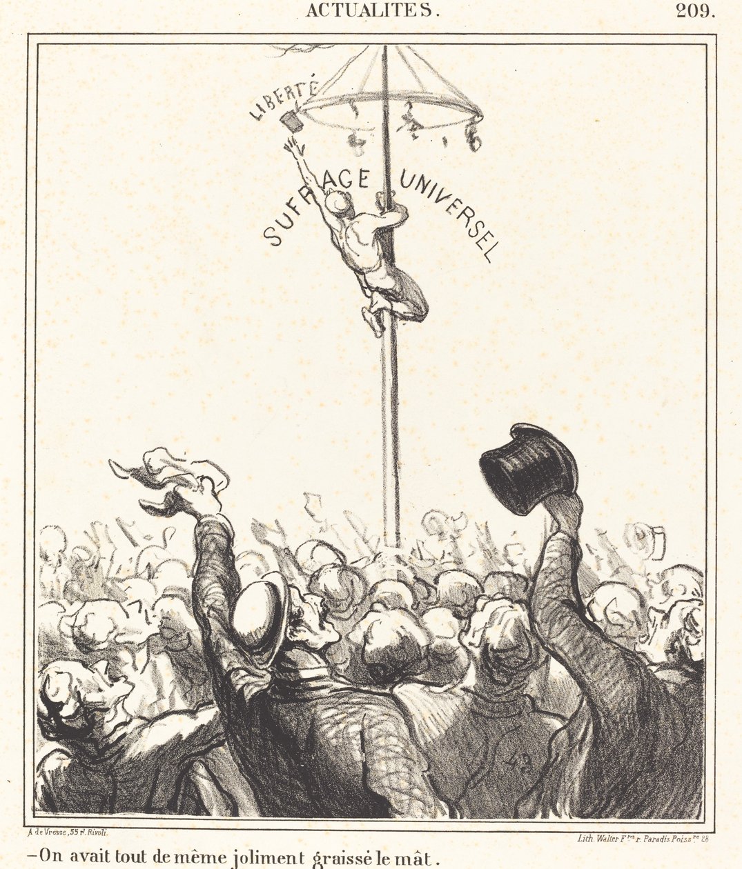 Man hatte... den Mast schön eingefettet von Honoré Daumier