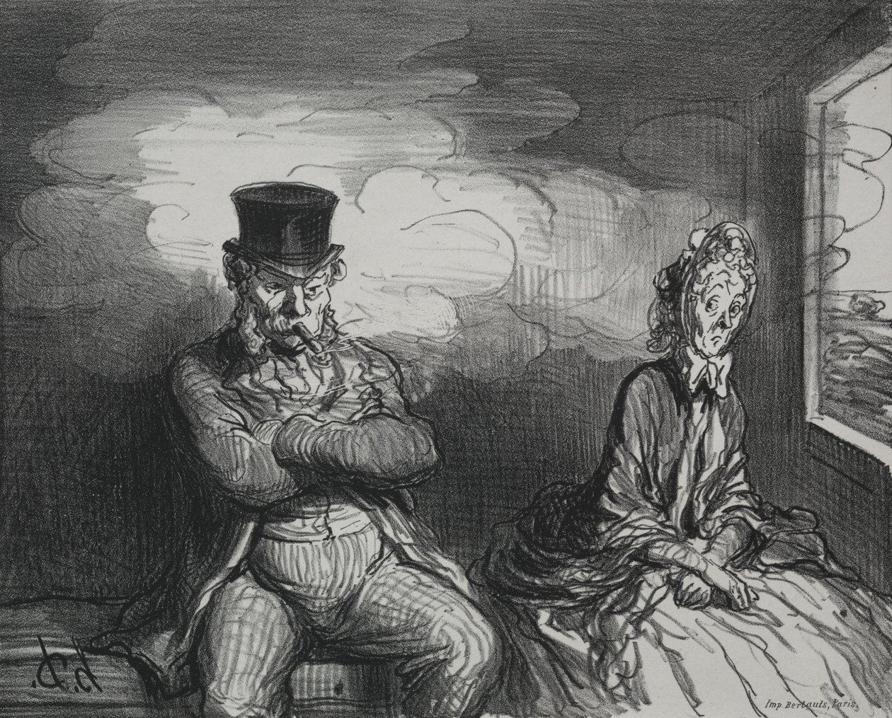Im Zug: Ein angenehmer Begleiter von Honoré Daumier