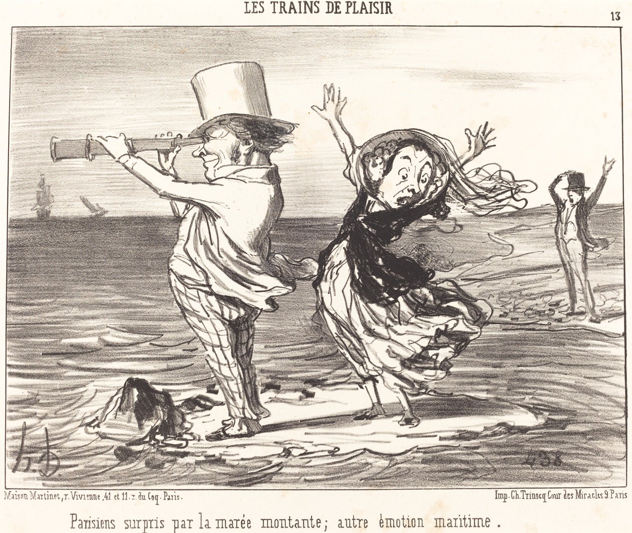 Pariser überrascht von der Flut... von Honoré Daumier