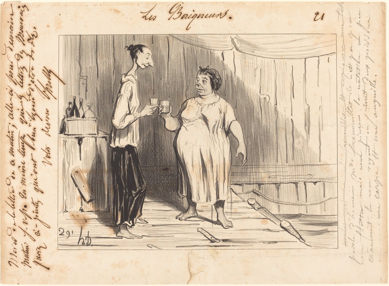 Ehrenwort Mme. Frenouillet... von Honoré Daumier
