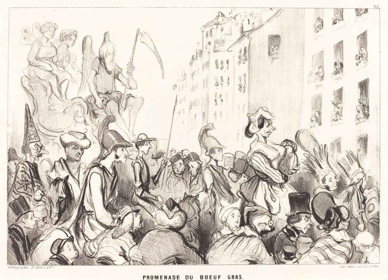Promenade des fetten Ochsen von Honoré Daumier