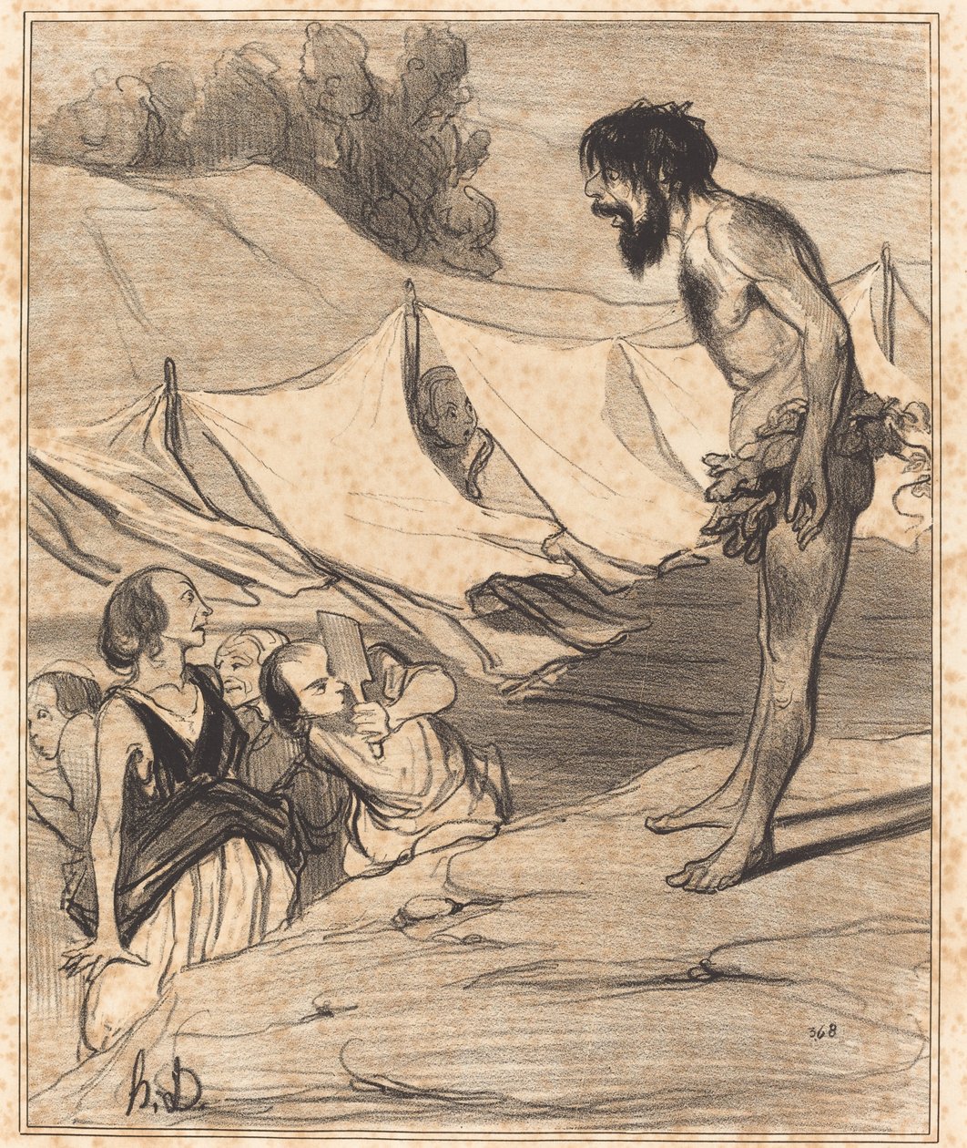 Präsentation des Odysseus bei Nausikaa von Honoré Daumier