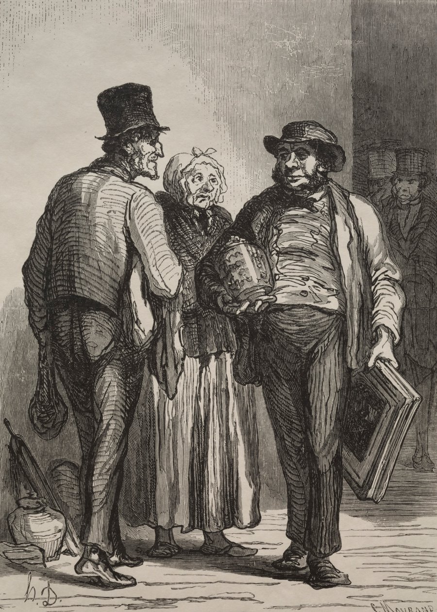 Der Auktionsraum: Die Händler von Honoré Daumier