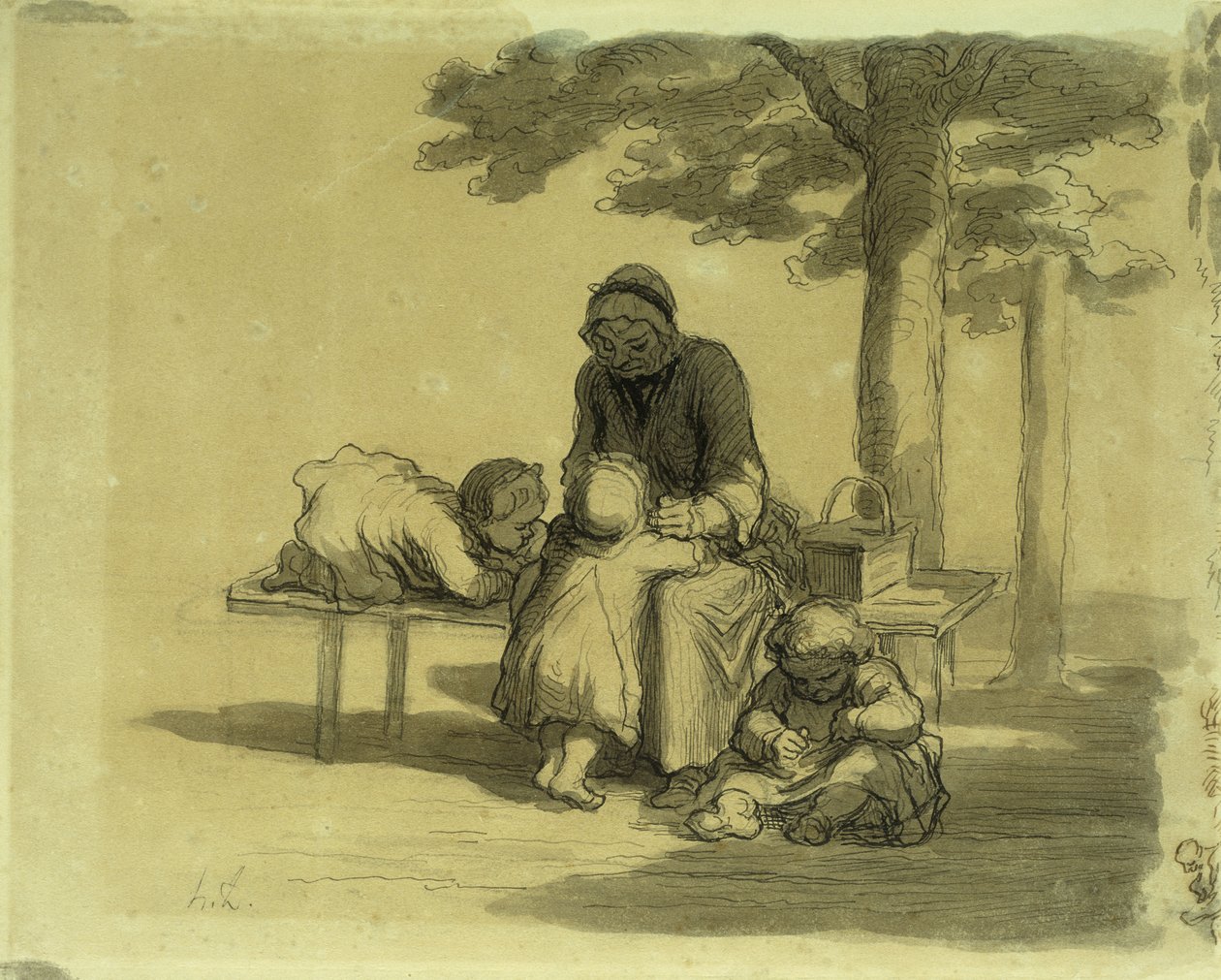 Die Großmutter von Honoré Daumier