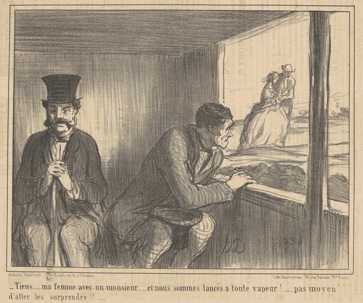 Schau mal ... meine Frau mit einem Herrn ... von Honoré Daumier