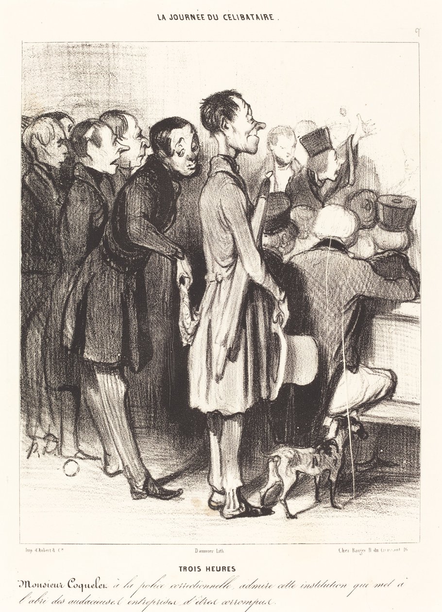 Drei Uhr von Honoré Daumier