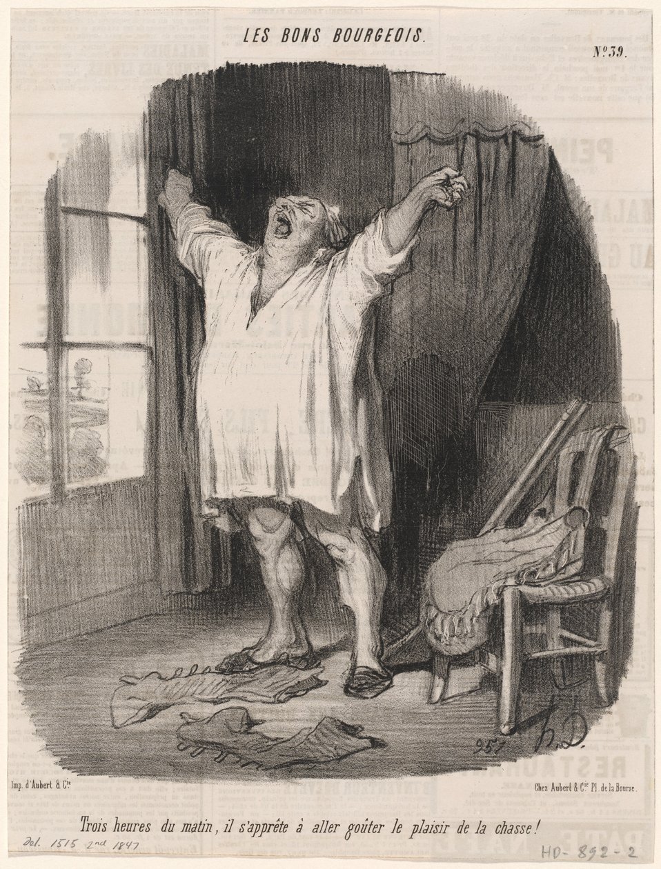 Drei Uhr morgens... von Honoré Daumier