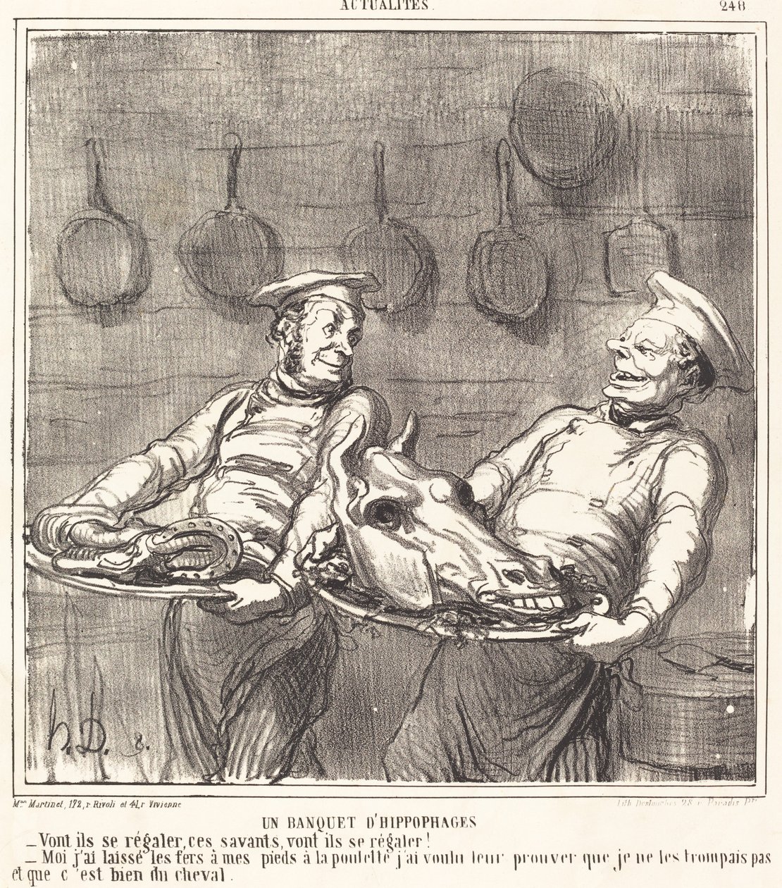 Ein Festmahl der Pferdefleischesser von Honoré Daumier