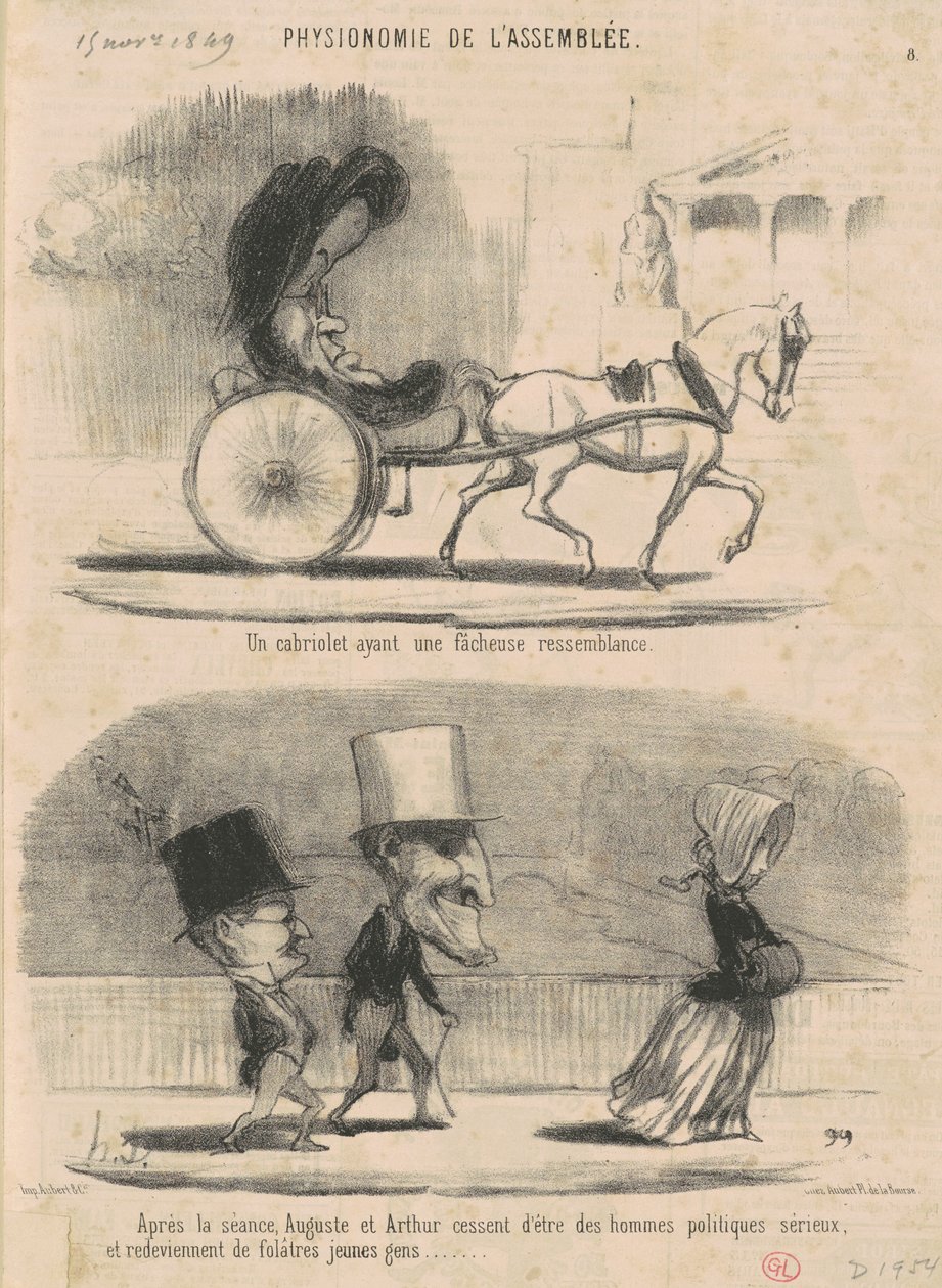 Ein Cabriolet mit einer unangenehmen Ähnlichkeit... von Honoré Daumier