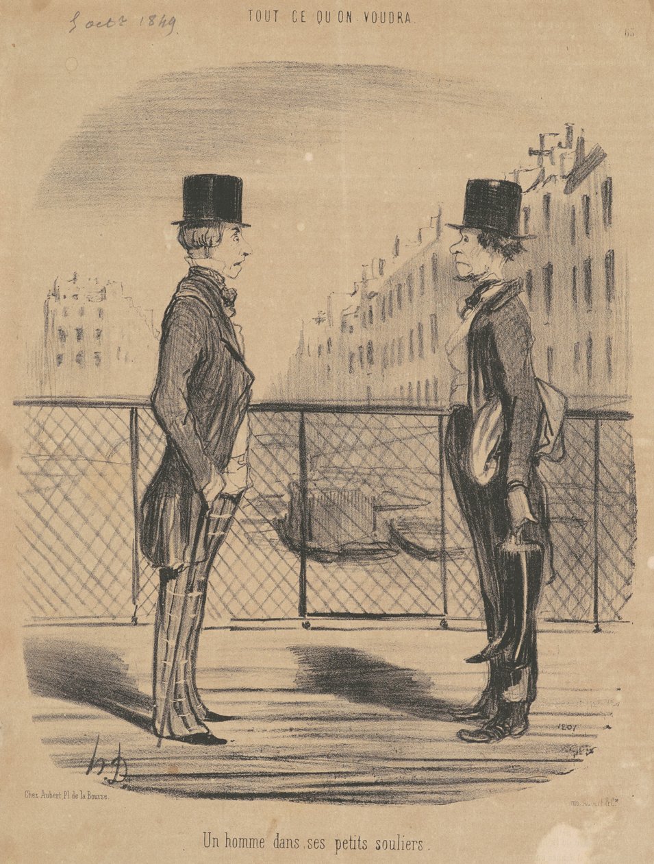 Ein Mann in seinen kleinen Schuhen von Honoré Daumier