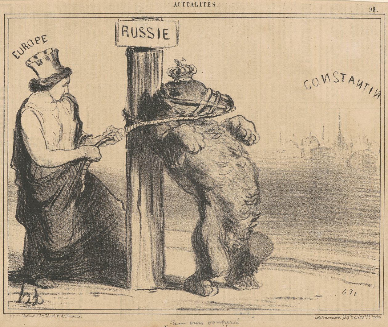 Ein verärgerter Bär von Honoré Daumier