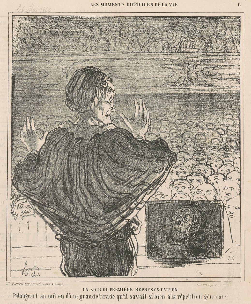 Ein Abend der ersten Aufführung von Honoré Daumier