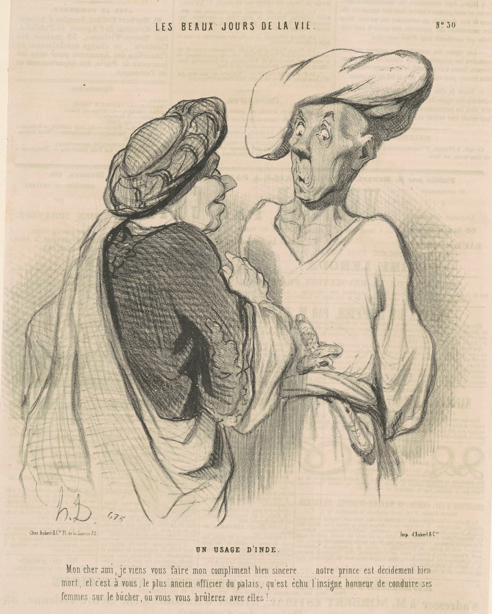 Ein Gebrauch aus Indien von Honoré Daumier