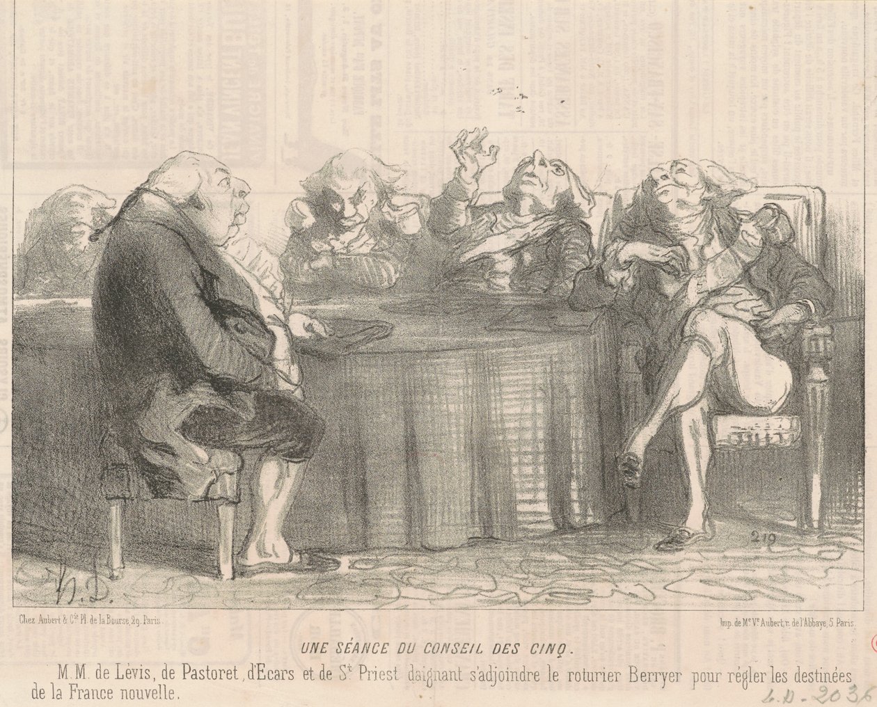 Eine Sitzung des Rates der Fünf von Honoré Daumier
