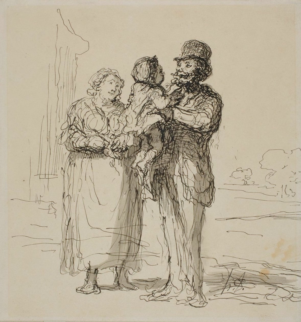 Familienszene von Honoré Victorin Daumier