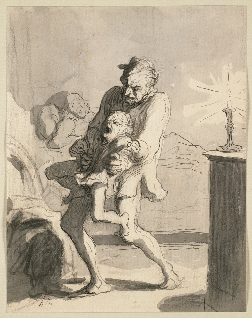 Väterliche Disziplin von Honoré Victorin Daumier