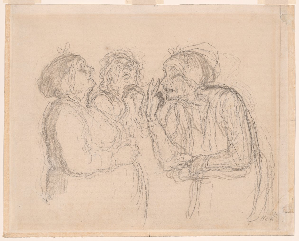 Drei Klatschbasen von Honoré Victorin Daumier