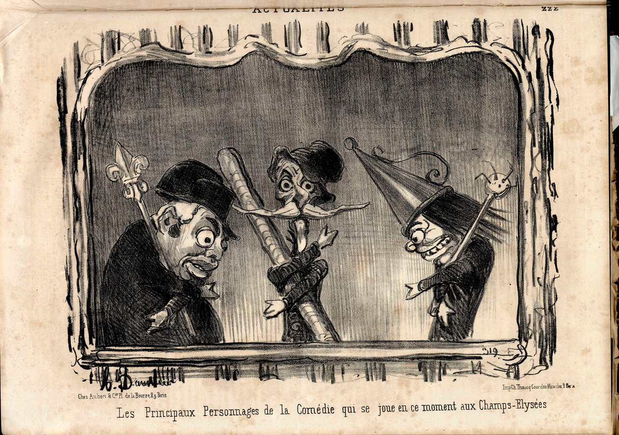 Le Charivari, Satirisch in Schwarz-Weiß von Honoré Daumier