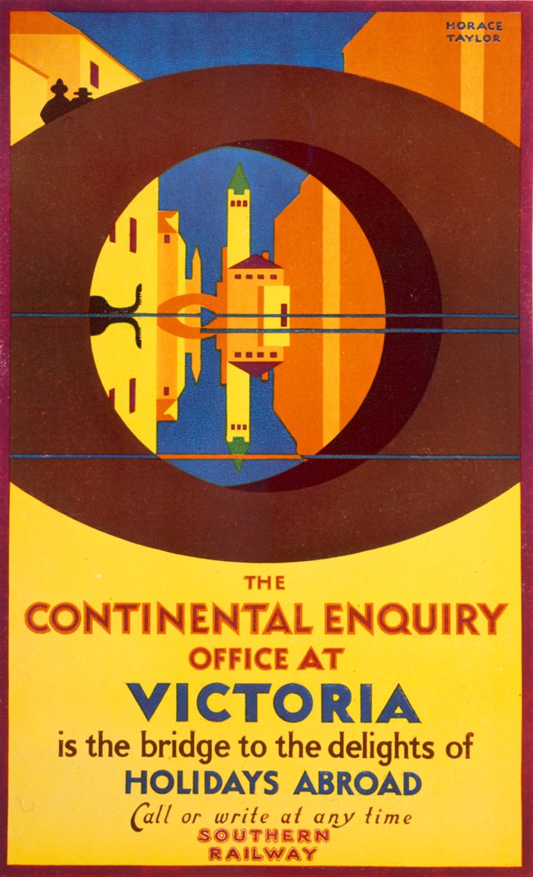 Das Kontinentale Erkundungsbüro in Victoria, Plakatwerbung für Southern Rail von Horace Taylor