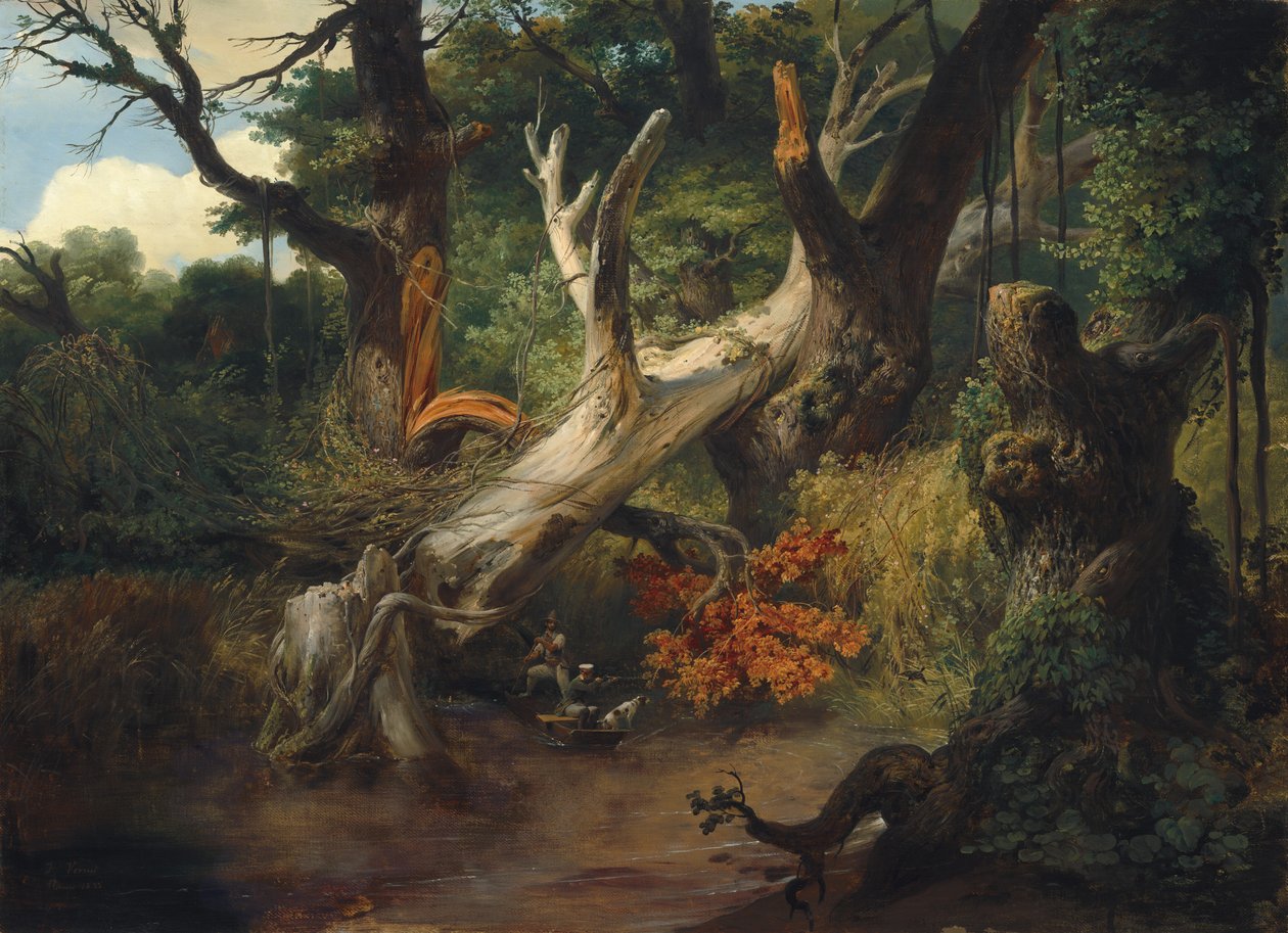 Jagd in den Pontinischen Sümpfen von Emile Jean Horace Vernet