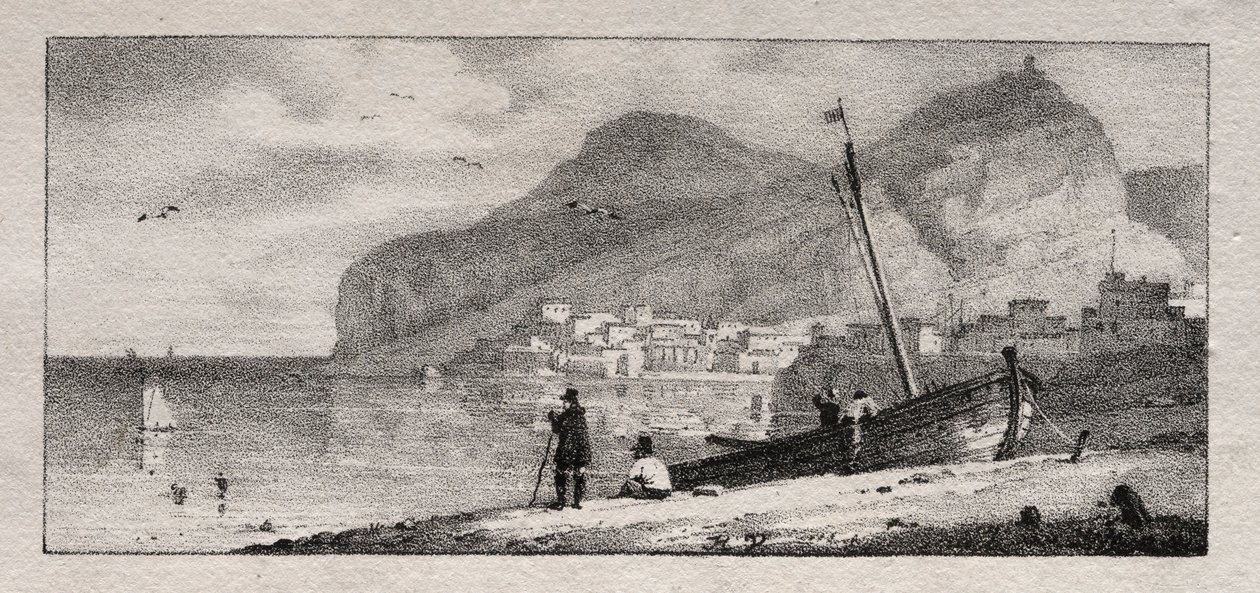 Ansicht eines Seehafens von Emile Jean Horace Vernet