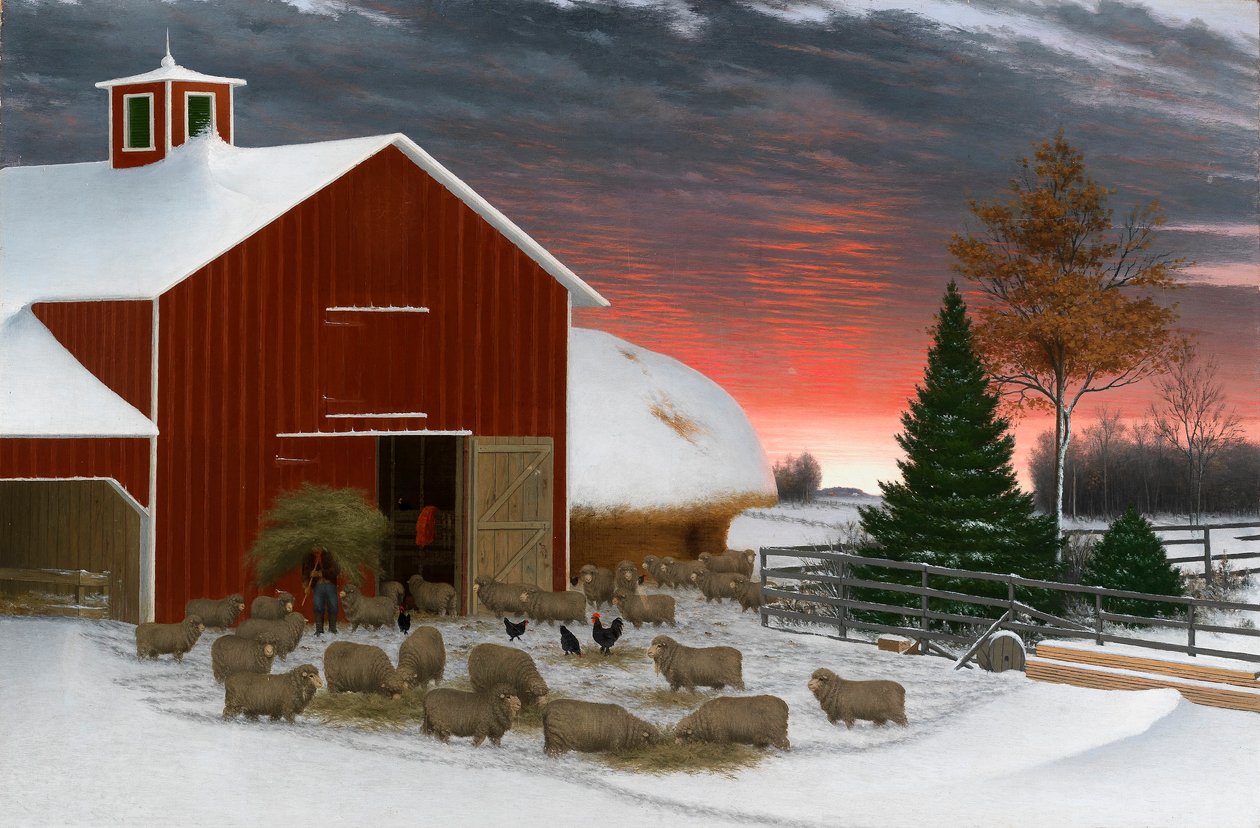 Bauernhof im Winter von Horatio Shaw