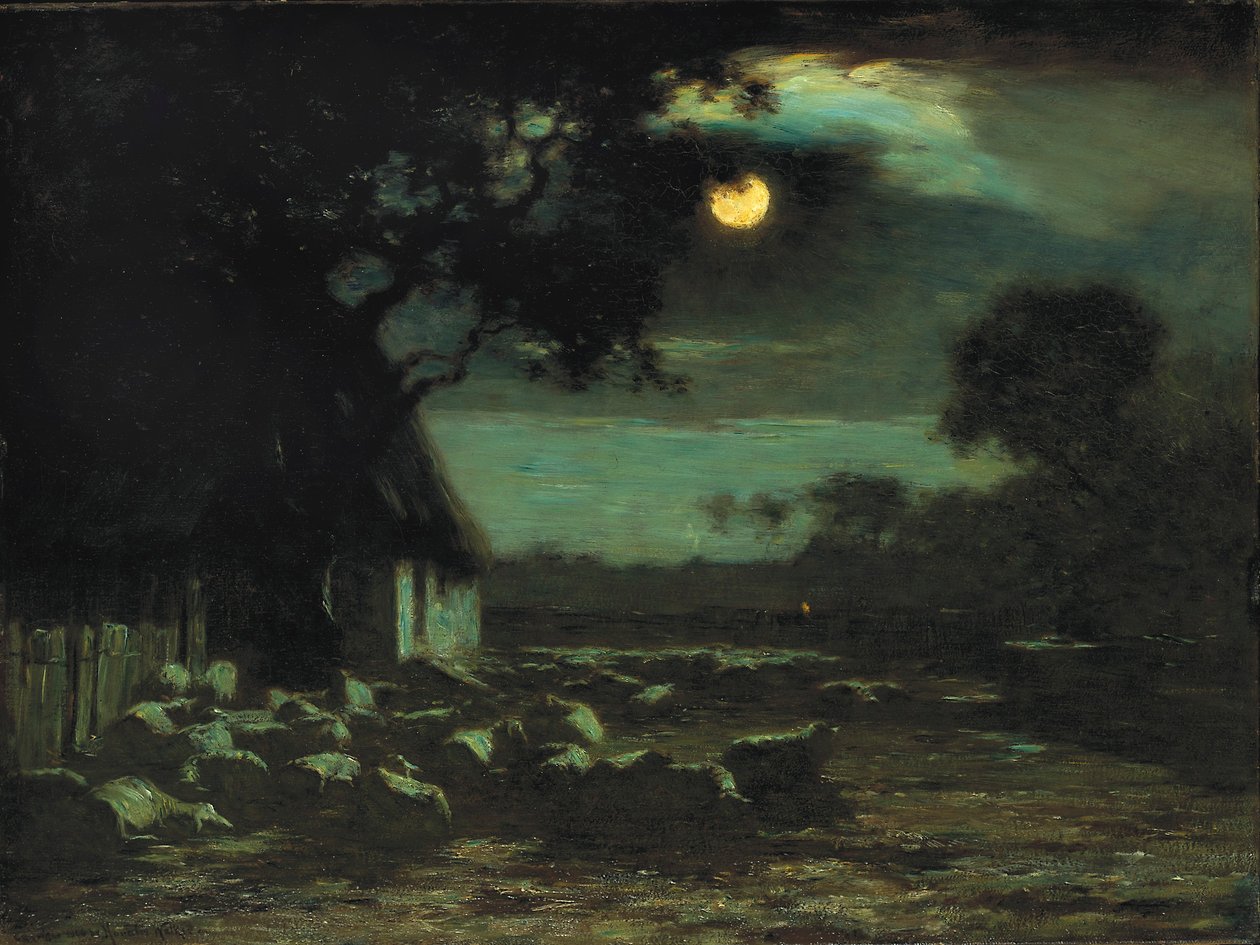 Schafhof, Mondlicht von Horatio Walker