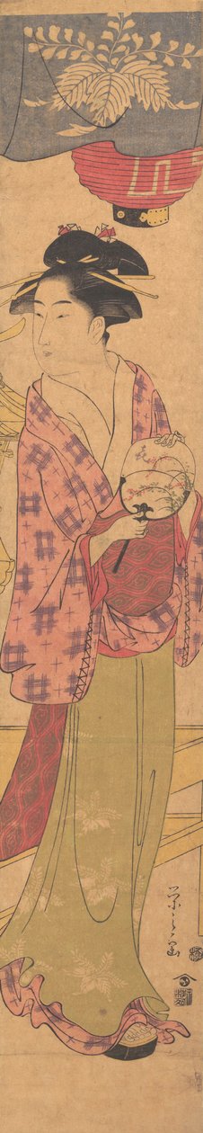 Ein Mädchen mit einem Fächer, ca. 1780 von Hosoda Eishi
