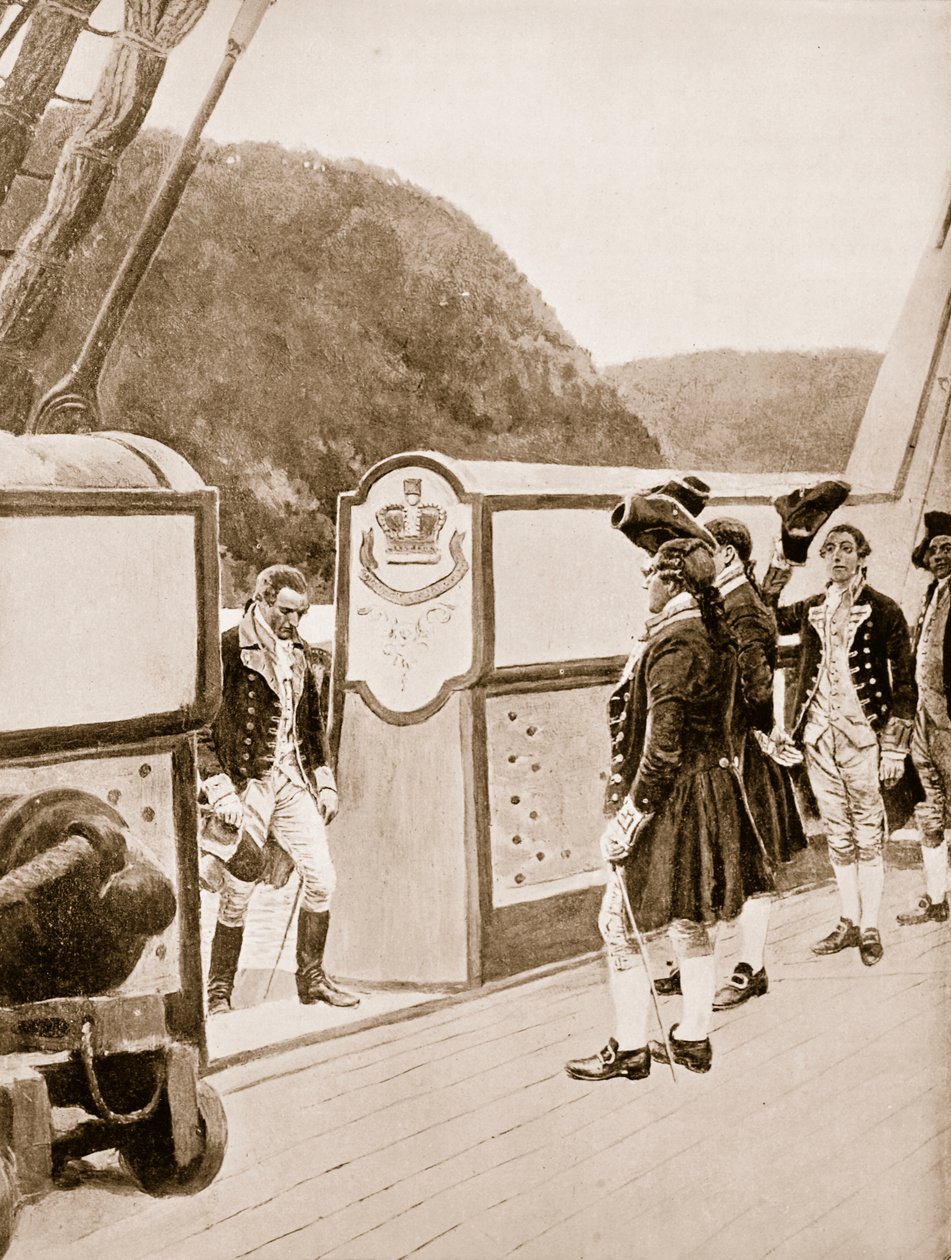 Die Flucht von Arnold auf der britischen Kriegsschaluppe Vulture von Howard Pyle