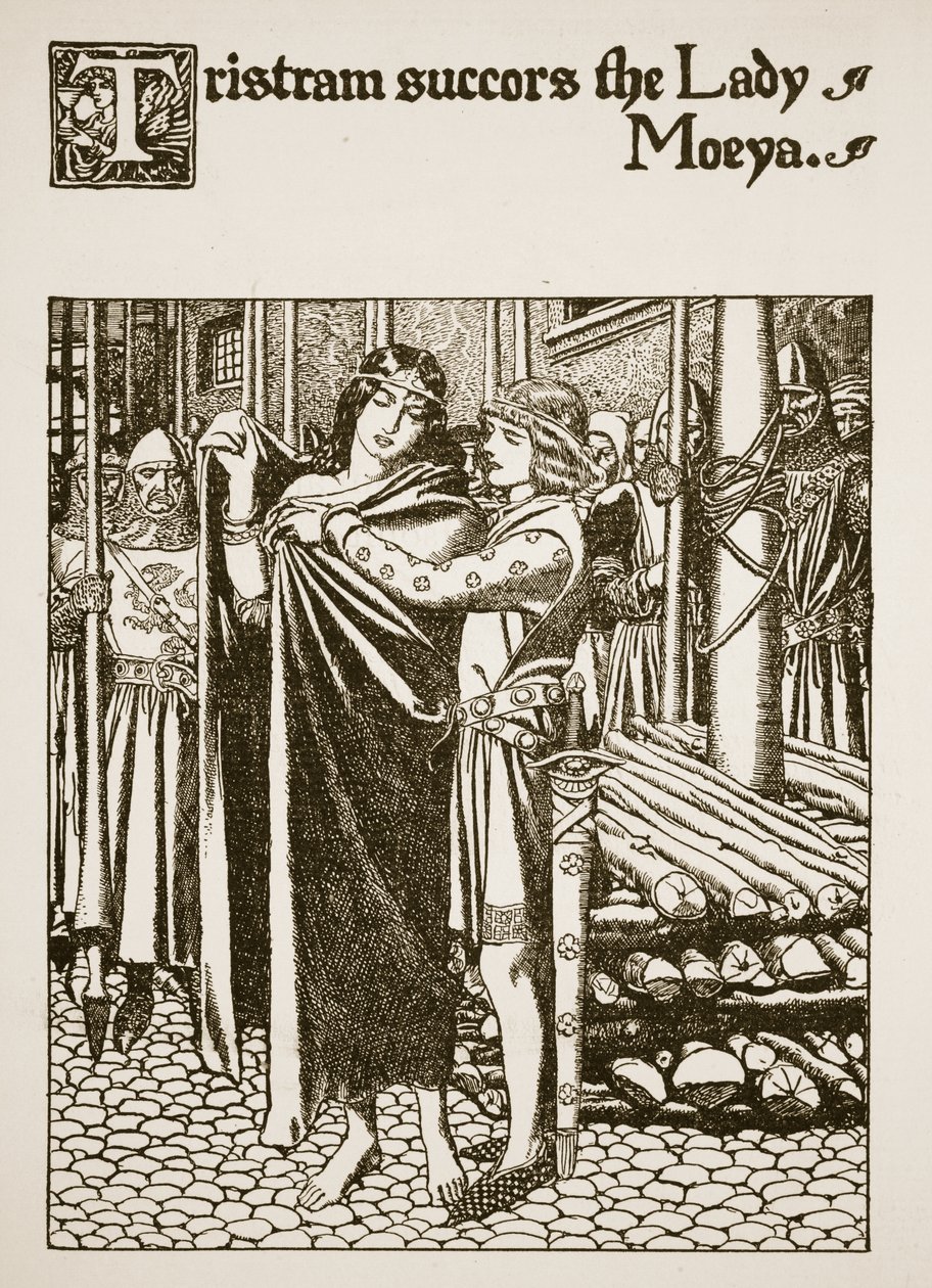 Tristram hilft der Dame Moeya, Illustration aus 