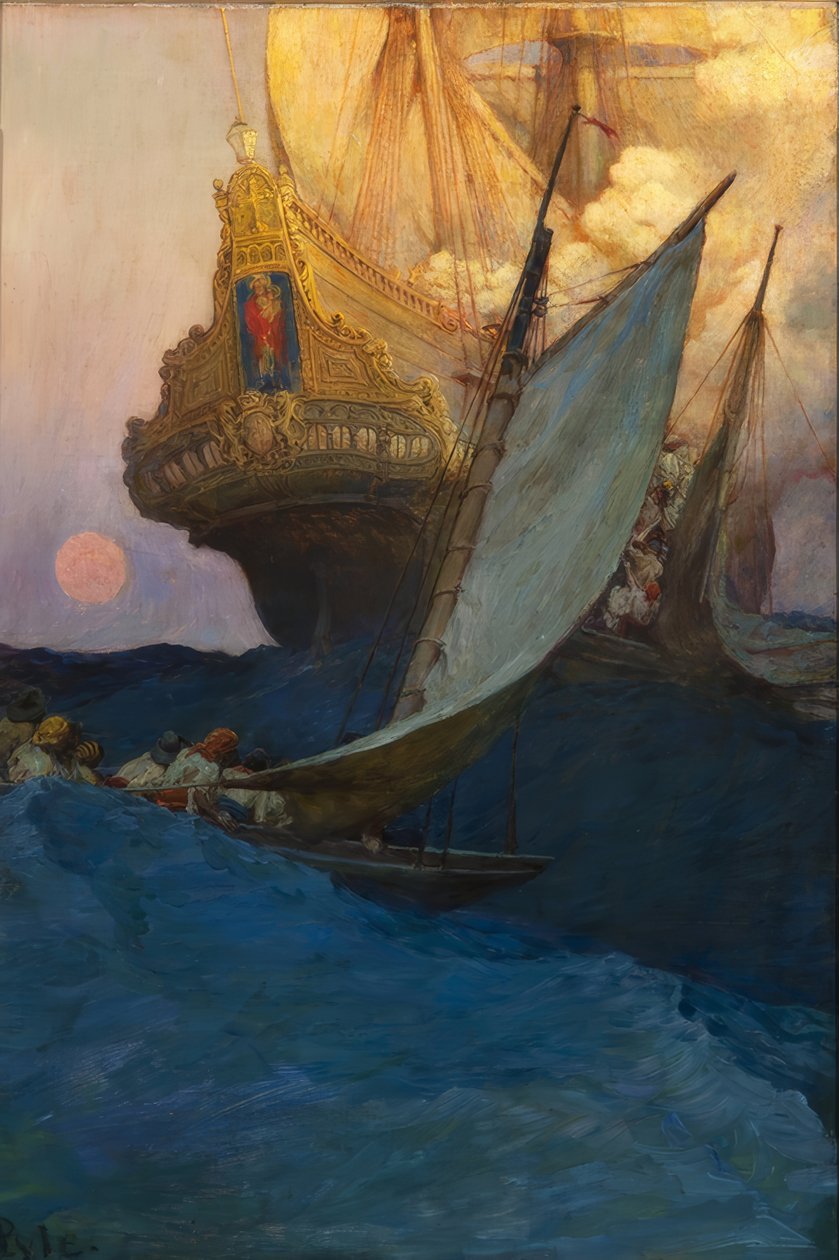Ein Angriff auf eine Galeone von Howard Pyle