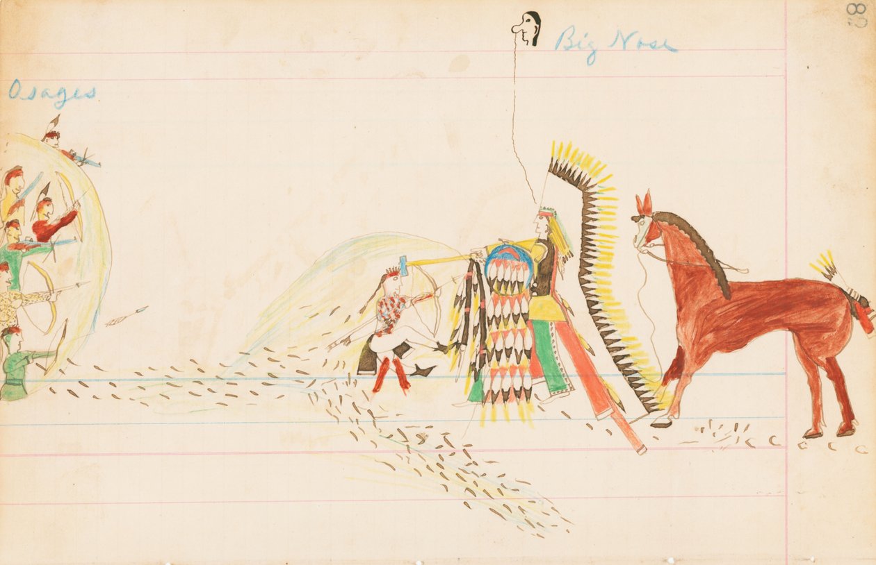 Osages, Große Nase, 1874-75 von Howling Wolf