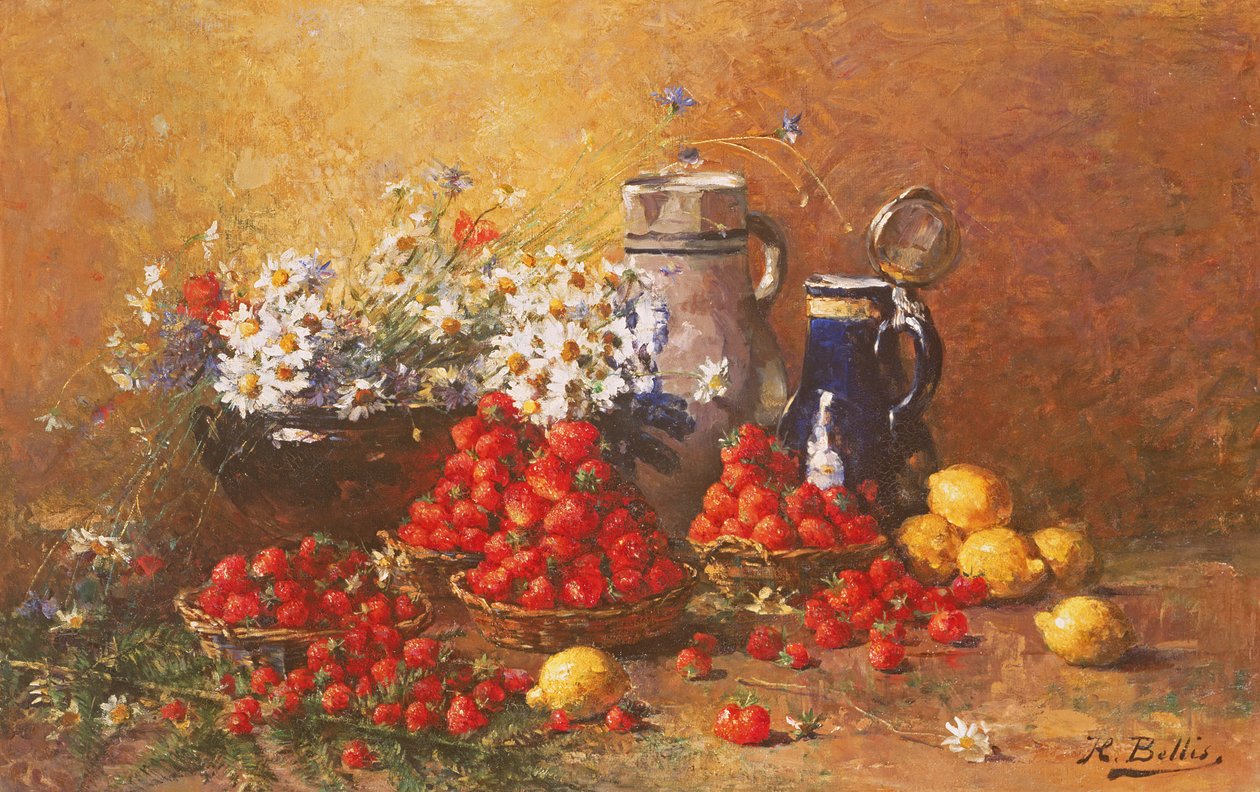 Stillleben mit Blumen und Früchten von Hubert Bellis