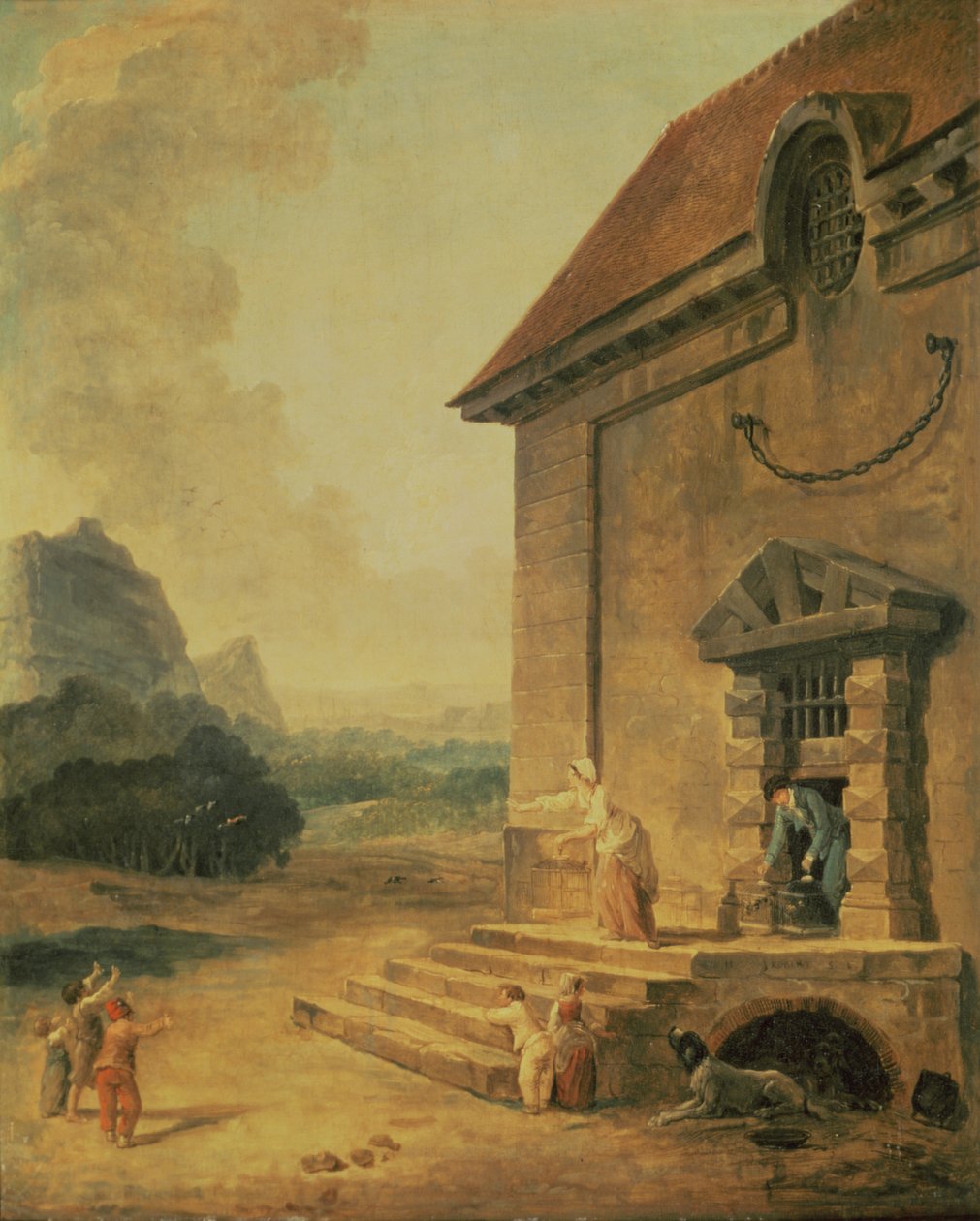 Die Befreiung der Vögel, 1794 von Hubert Robert