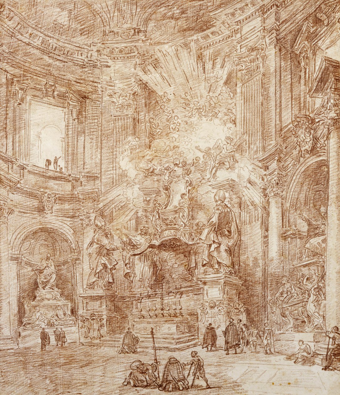 Innenansicht einer Kirche von Hubert Robert