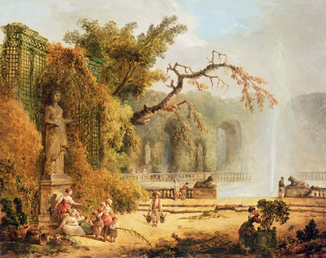 Romantische Gartenszene von Hubert Robert