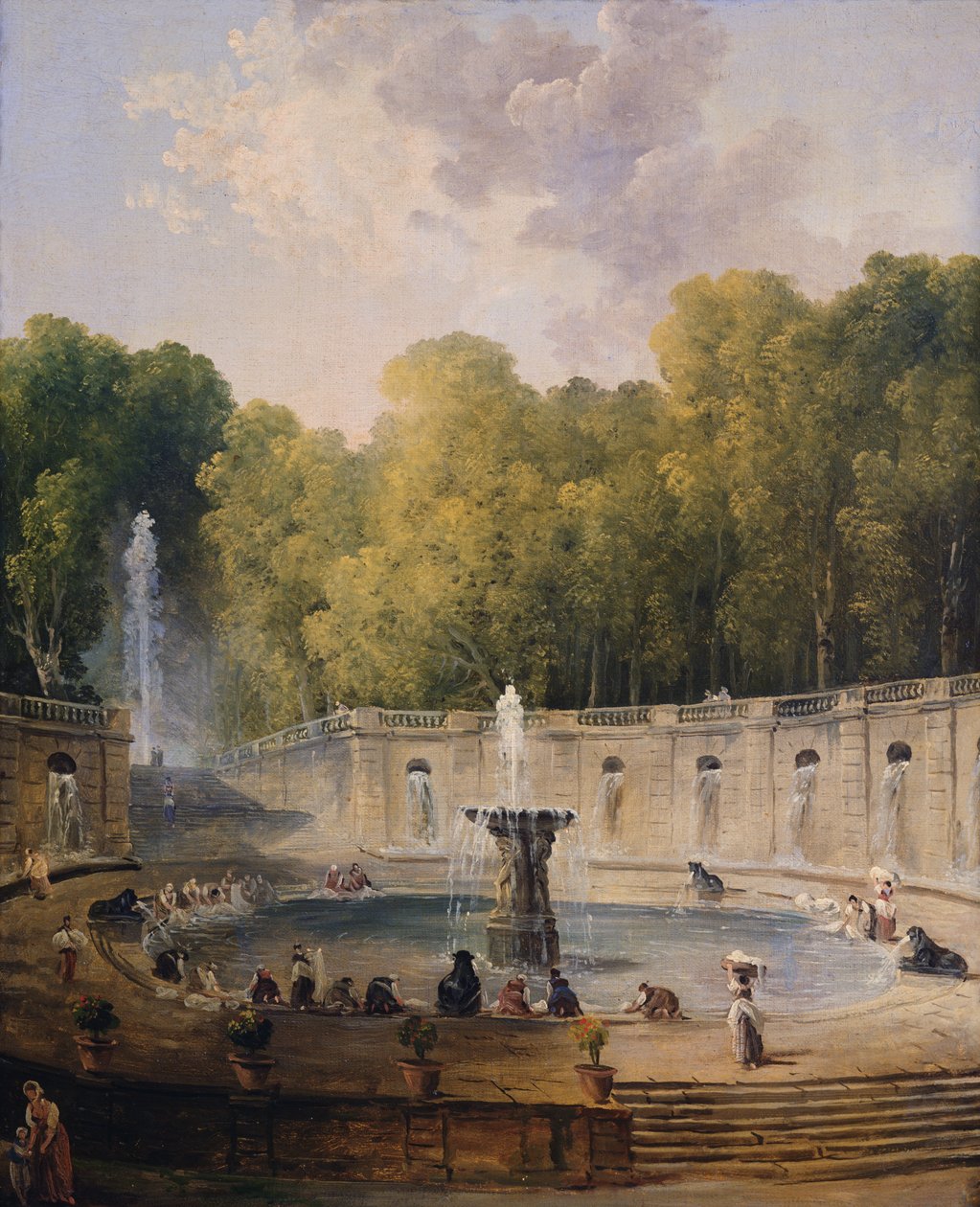 Wäscherinnen in einem Park von Hubert Robert