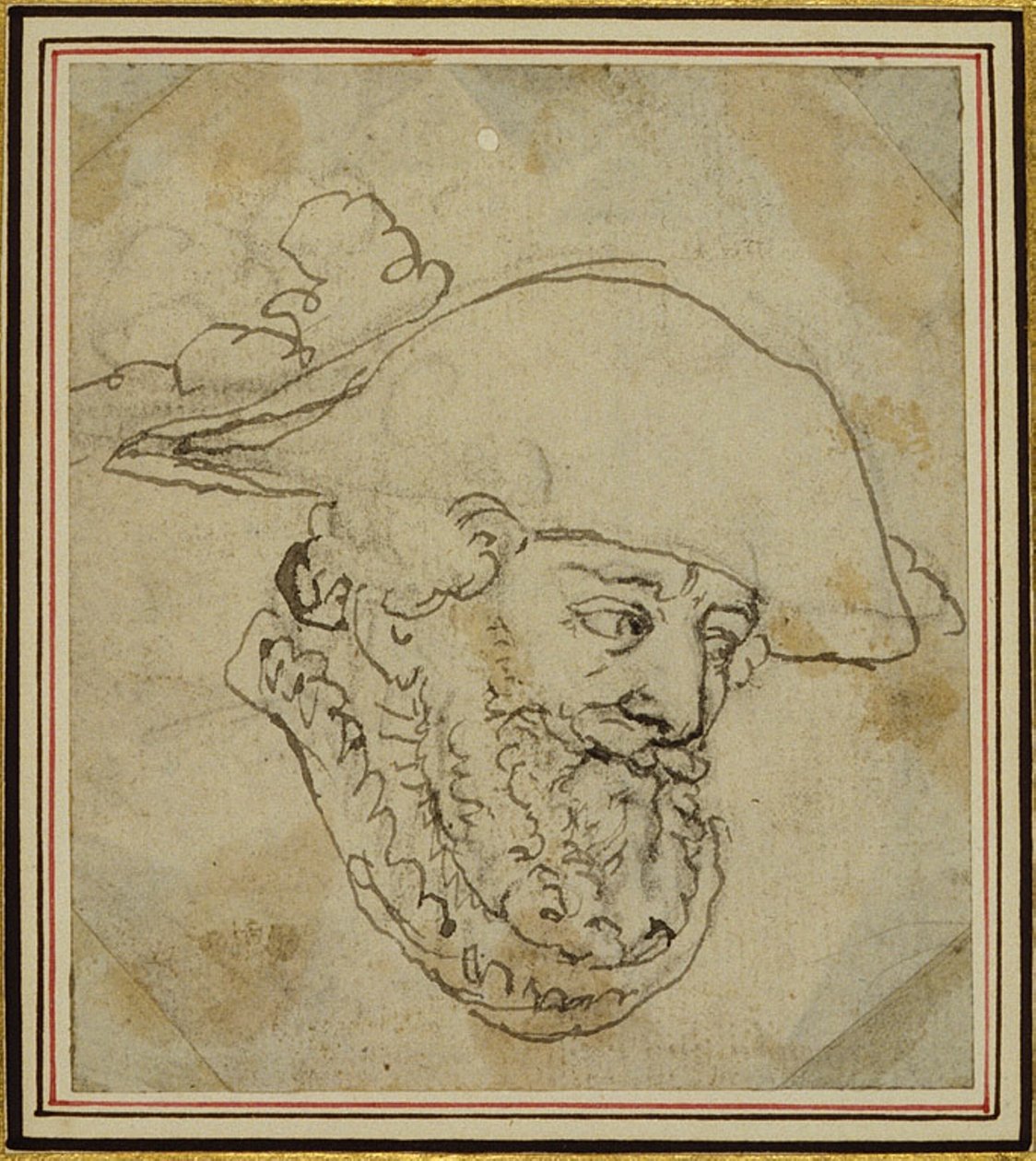 Kopf eines Mannes von Hubert Francois Gravelot