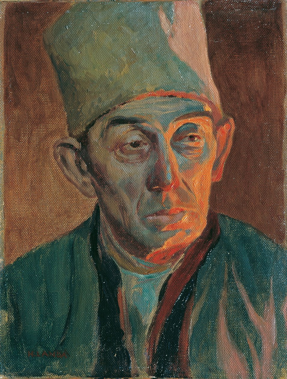 Mann mit Pelzkappe von Hubert Landa
