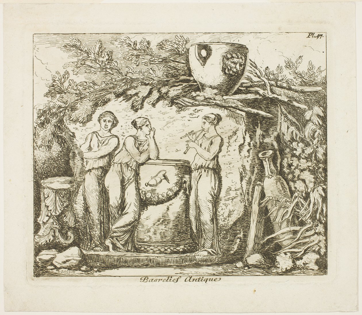 Antikes Basrelief von Hubert Robert