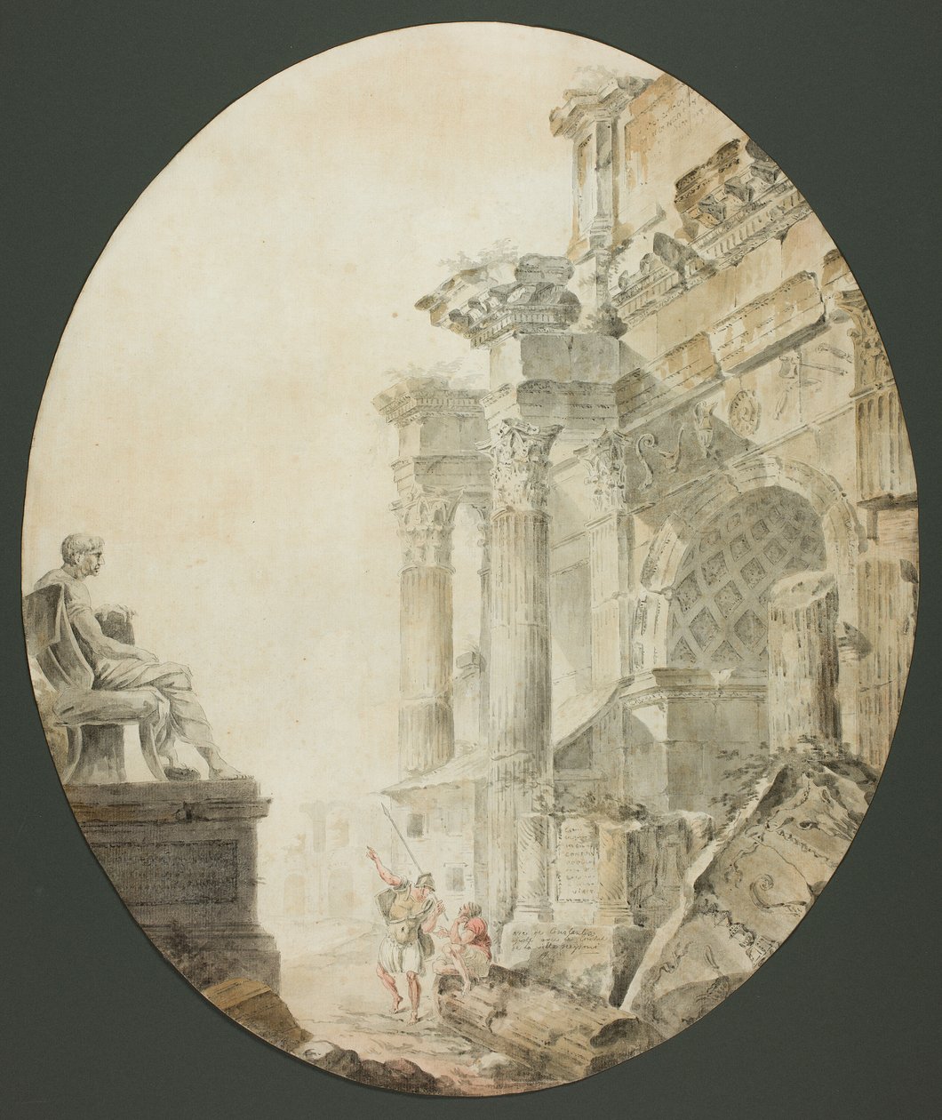 Konstantinsbogen mit Nero-Statue von Hubert Robert