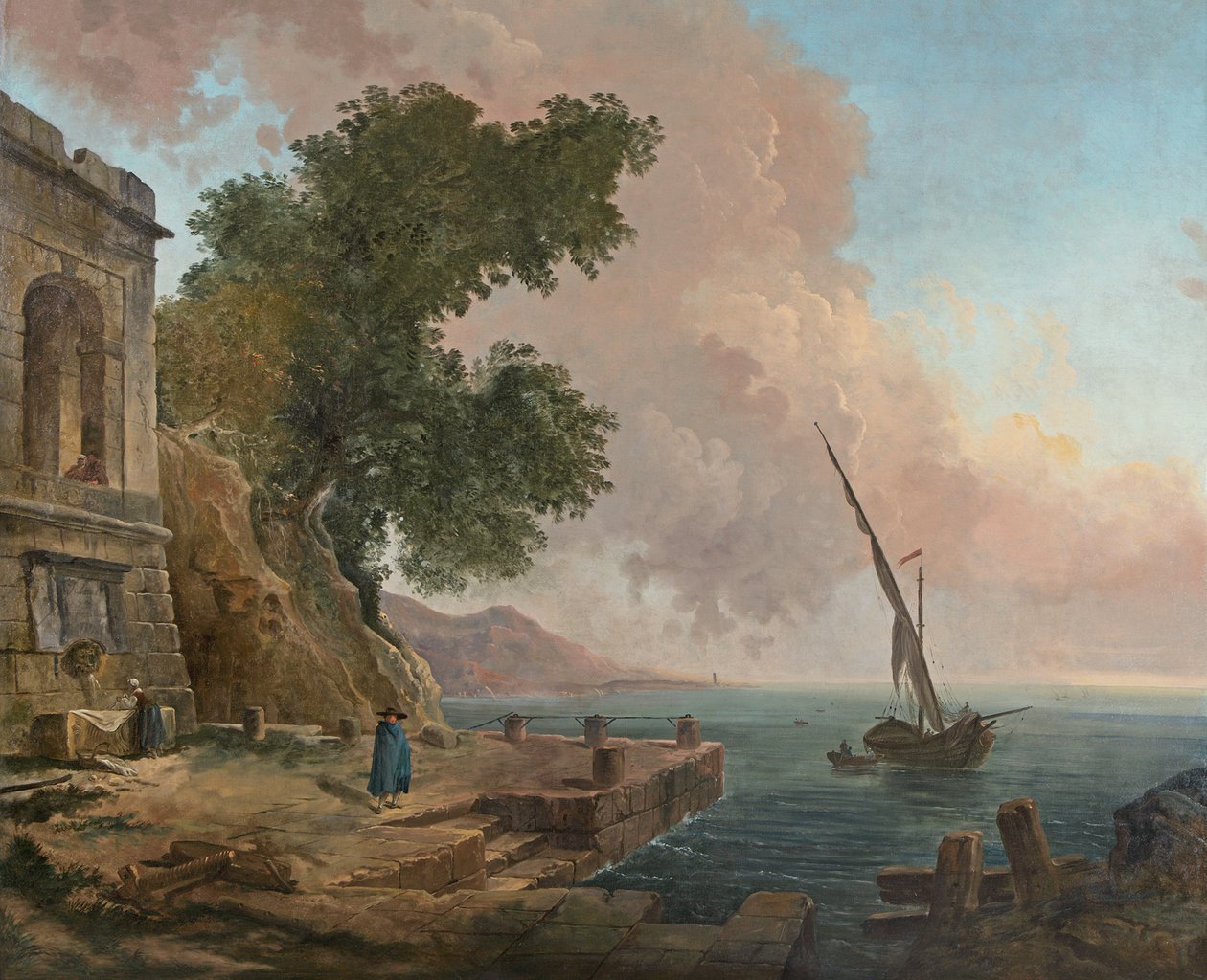 Embarcadère méditerranéen von Hubert Robert