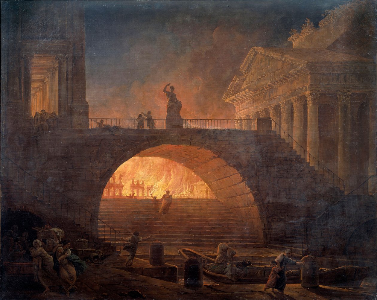 Der Brand von Rom von Hubert Robert
