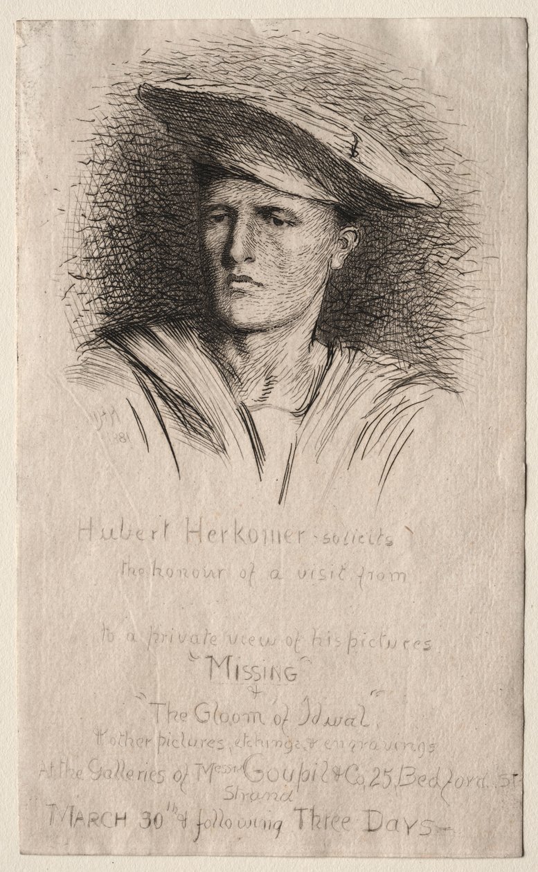 Kopf eines jungen Mannes, 1881 von Hubert von Herkomer